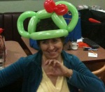 Sara Ward with her green minnie mouse hat